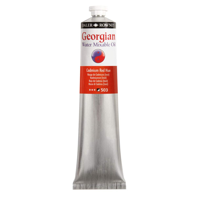 Daler-Rowney Georgian Water Mixable Oil Colour Metal Tube (200ml, Cadmium Red Hue-503) Pack of 1