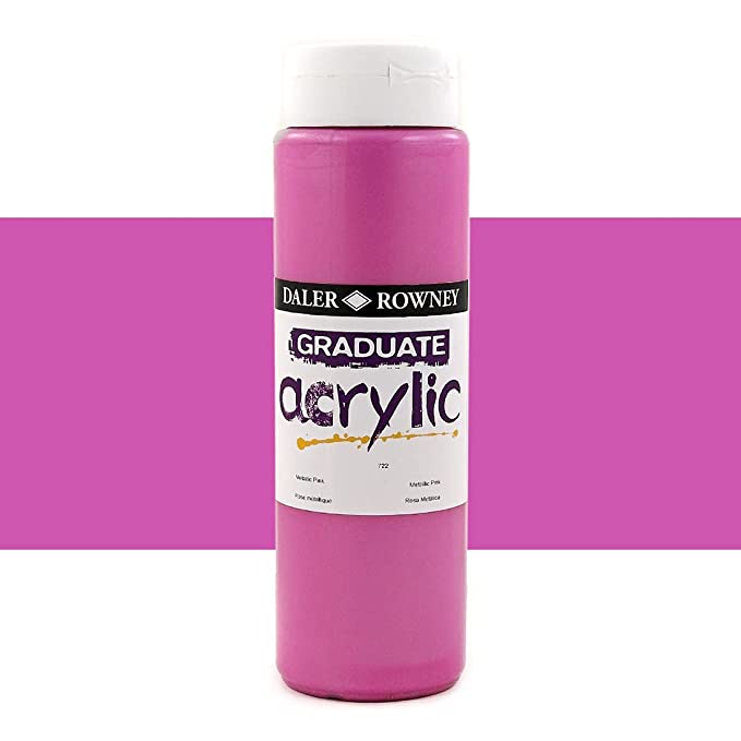 Daler-Rowney Graduate Acrylic Colour Paint Tube (500ml, Metallic Pink-722) Pack of 1