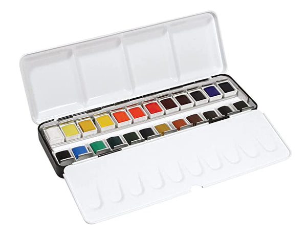 Daler-Rowney Aquafine Watercolour Metal Box (24 Half Pans)