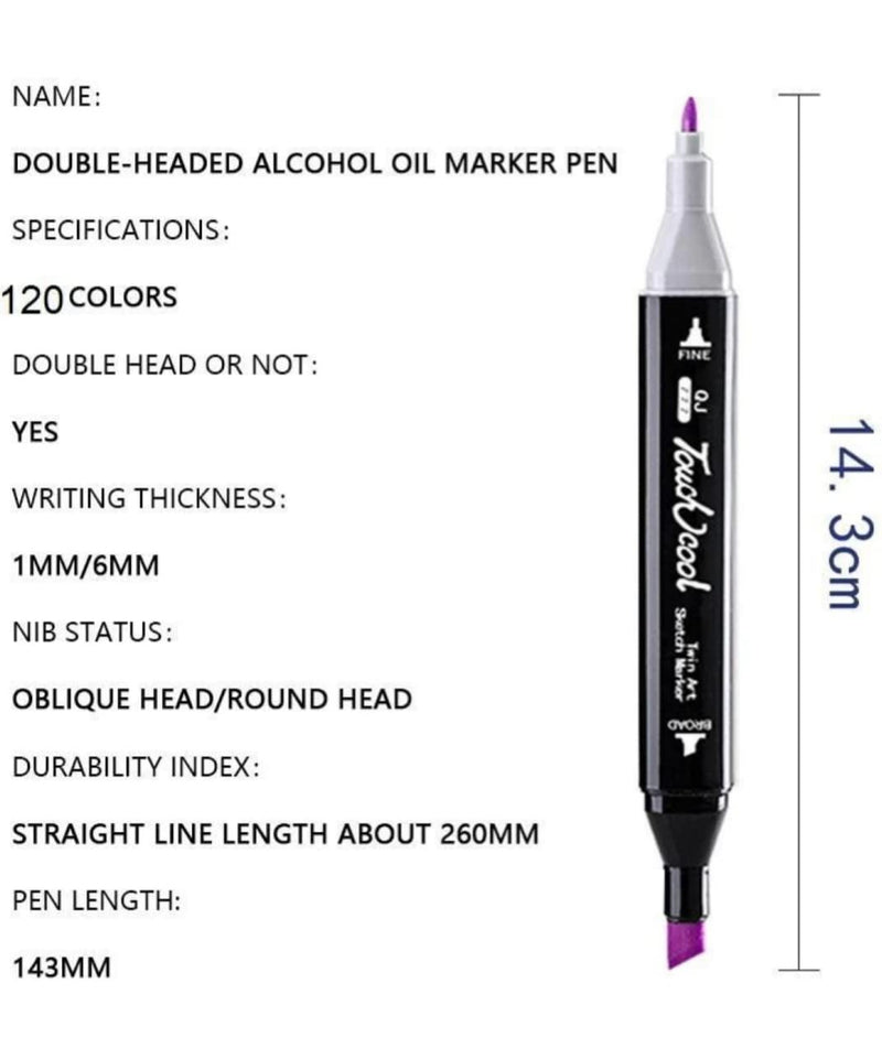 Touchbool Dual Tips Markers Set, Graphic Marker Pens, Permanent