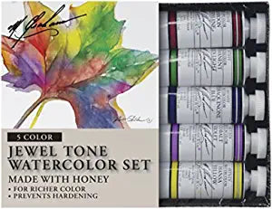 M. Graham & Co. Tube Watercolor Paint Jewel Tone 5-Colour Set, 1/2-oz