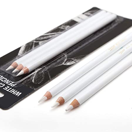 White charcoal pencil set of 3