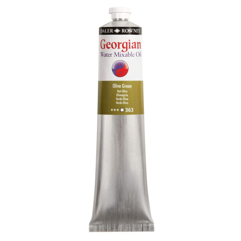 Daler-Rowney Georgian Water Mixable Oil Colour Metal Tube (200ml, Olive Green-363) Pack of 1