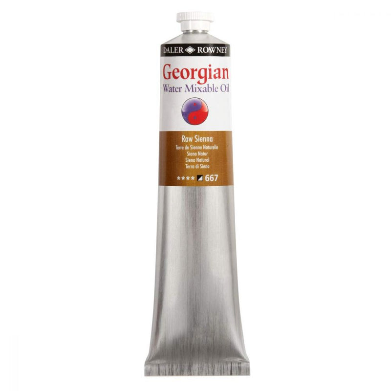 Daler-Rowney Georgian Water Mixable Oil Colour Metal Tube (200ml, Raw Sienna-667) Pack of 1
