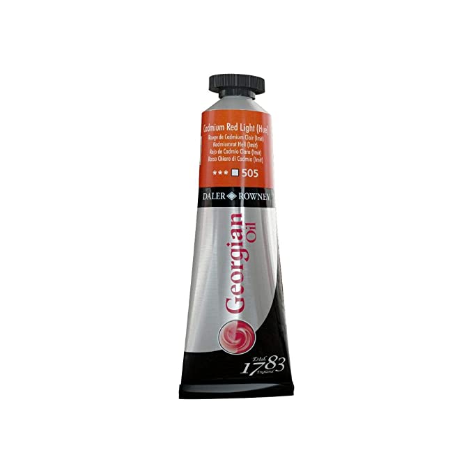 Daler-Rowney Georgian Water Mixable Oil Colour Metal Tube (37ml, Cadmium Red Light Hue-505), Pack of 1