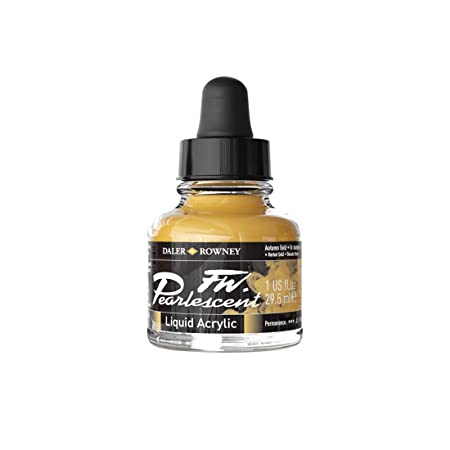 Daler-Rowney FW Pearlescent Ink Bottle (29.5ml, Autumn Gold-126), Pack of 1