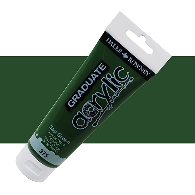 Daler-Rowney Graduate Acrylic Colour Paint Tube (75ml, Sap Green-375), Pack of 1