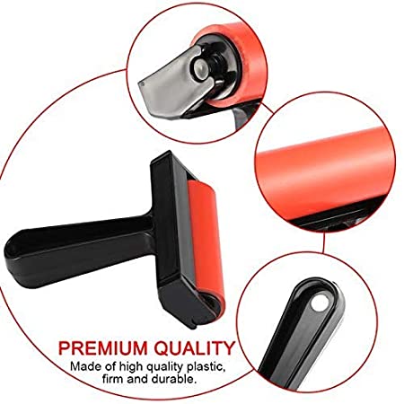 Rubber Roller Brayer Rollers, 8 inch Glue Roller Black Handle for Ink Paint Block Stamping, Printmaking Wallpaper Arts Crafts