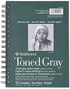 STRATHMORE 400 TONED GRAY PAD 120GSM 50 sheets (5.5" x 8.5")