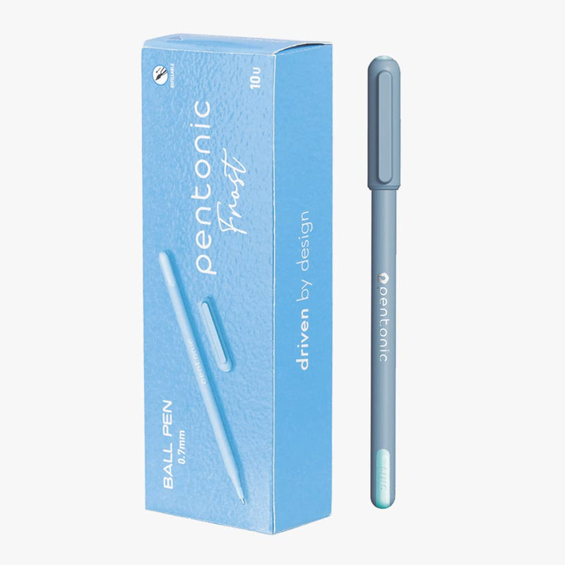 LINC Pentonic Frost Ball Point Pen (0.7mm, Blue Ink, Pack of 10 )