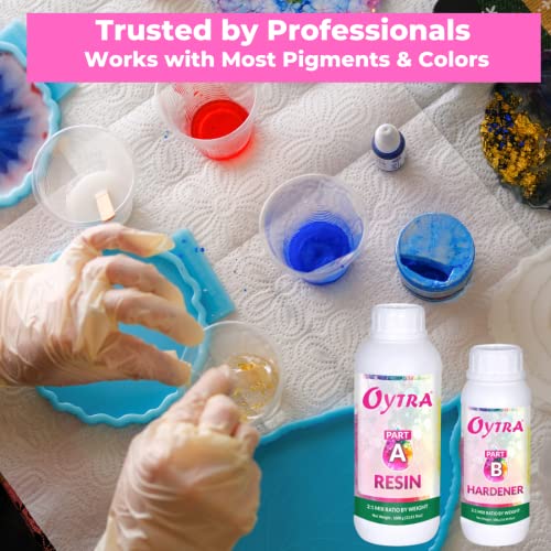 Oytra Art Resin Hardener Epoxy Kit 1.5 KG 2:1 Smooth Ultra Clear Finish for Beginners Artists and Professionals for Wood and Paintings as Liquid Glass Marble Flooring and Tabletop