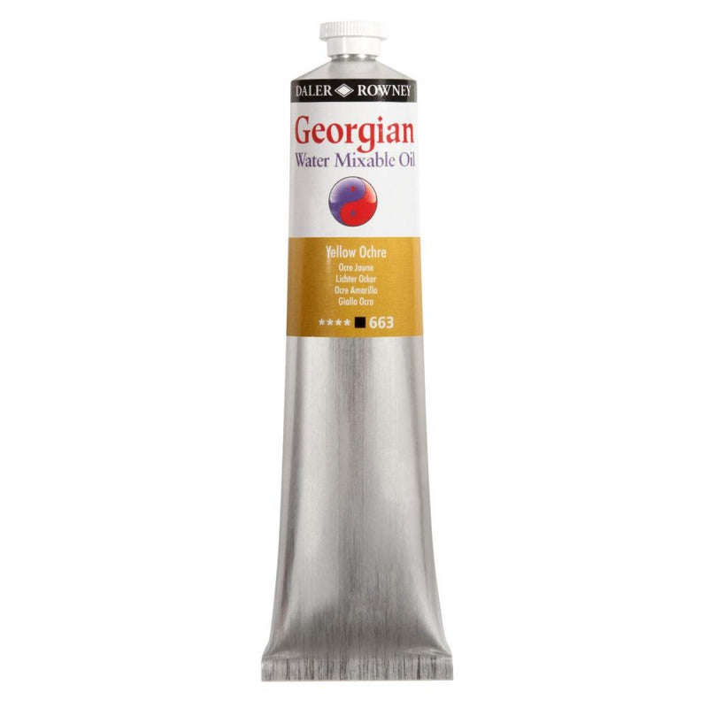 Daler-Rowney Georgian Water Mixable Oil Colour Metal Tube (200ml, Yellow Ochre-663) Pack of 1