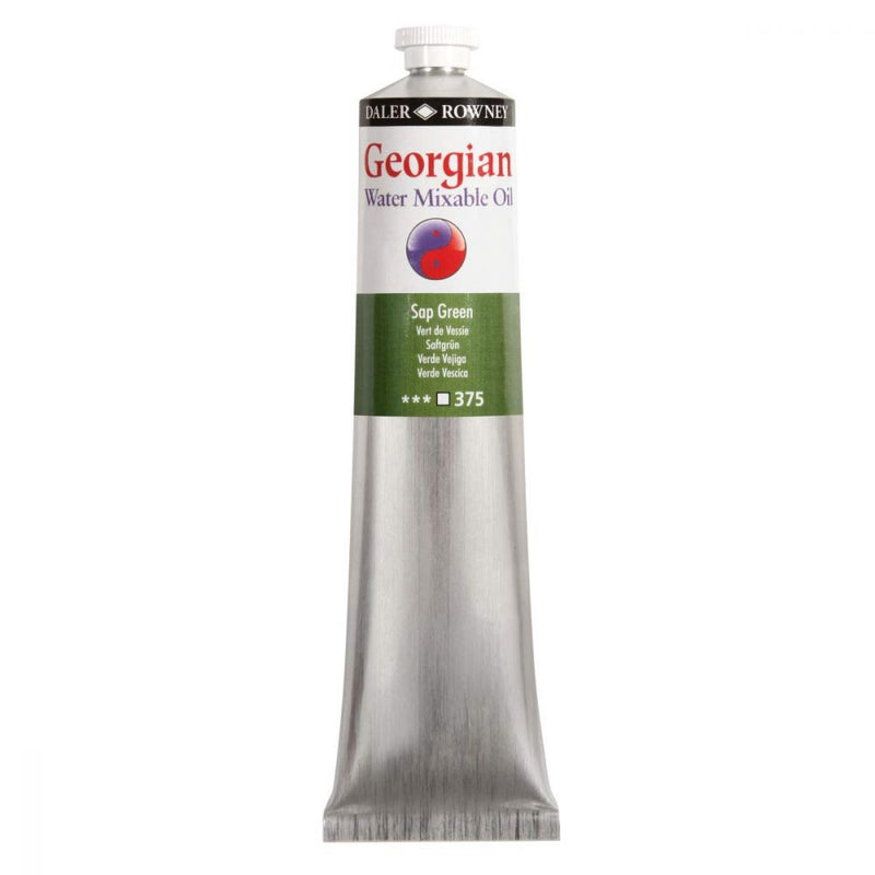 Daler-Rowney Georgian Water Mixable Oil Colour Metal Tube (200ml, Sap Green-375) Pack of 1