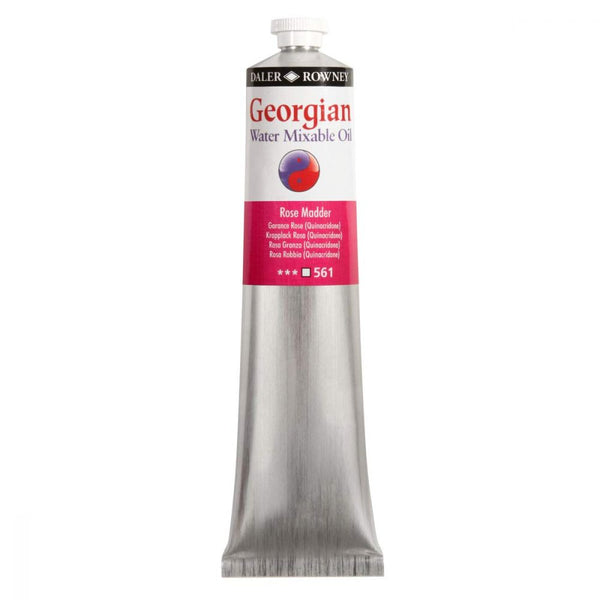 Daler-Rowney Georgian Water Mixable Oil Colour Metal Tube (200ml, Rose Madder-561) Pack of 1