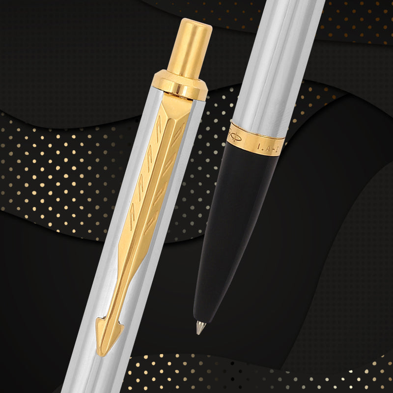 Parker Latitude Shiny Chrome Gold Trim Ball Pen