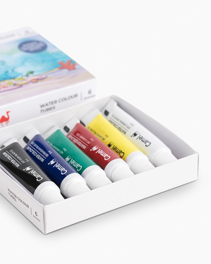 Camel Student Water Colours- Assorted Pack of Tubes, 6 Shades in 5ml