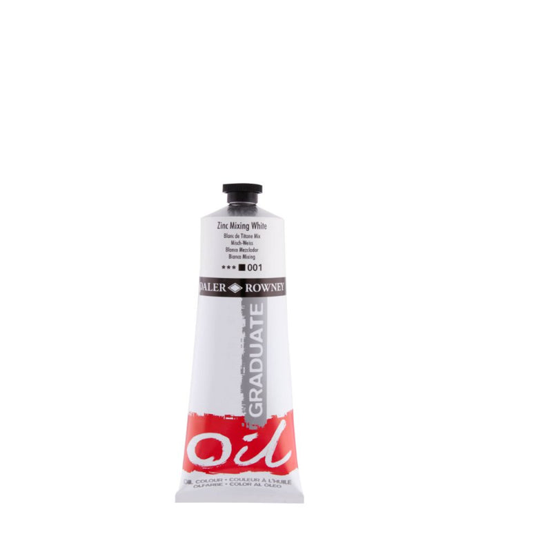 Daler-Rowney Graduate Oil Colour Paint Metal Tube (200ml, Zinc Mixing White-001) Pack of 1