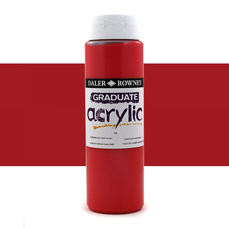 Daler-Rowney Graduate Acrylic Colour Paint Tube (500ml, Cadmium Red Deep Hue-504) Pack of 1