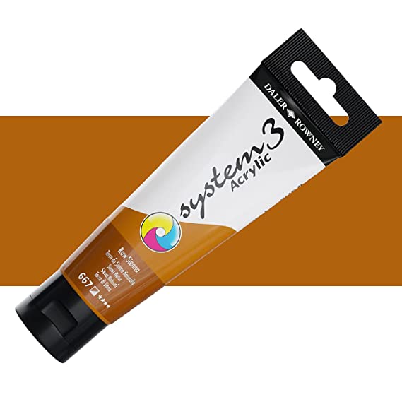 Daler-Rowney System3 Acrylic Colour Paint Plastic Tube (59ml, Raw Sienna-667), Pack of 1