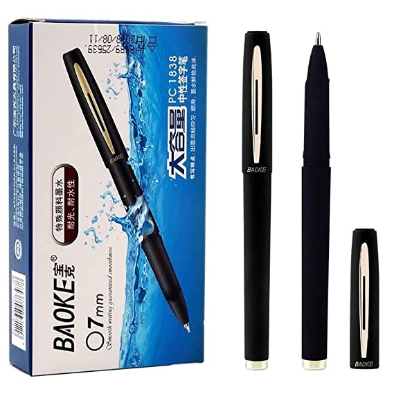 Baoke Gel Ink Pens Large Capacity Special Student Examination Office Neutral Pen 0.7mm (Pack of 5) (Black)