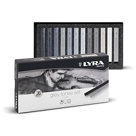 Lyra Polycrayons Square Pastel Crayon Set in Grey Tones (Assorted, Pack of 12)