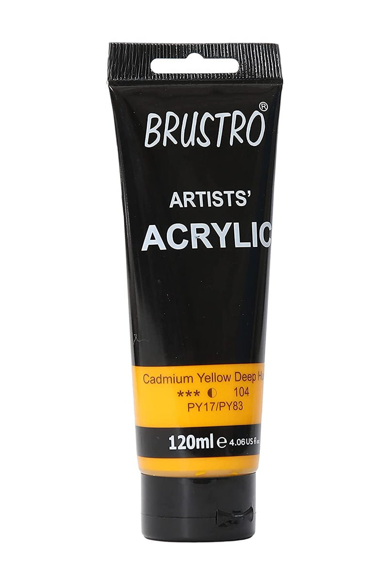 Brustro Artists Acrylic 120ml Cadmium Yellow Deep Hue