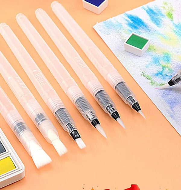 Art 6PCS Portable Paint Brush Water Color Brush Pencil Soft Watercolor Brush Pen for Beginner Painting Drawing Art Supplies