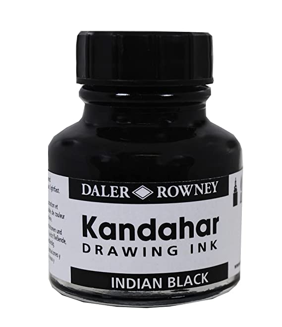 Daler-Rowney Kandahar Drawing Ink (28ml, Indian Black)
