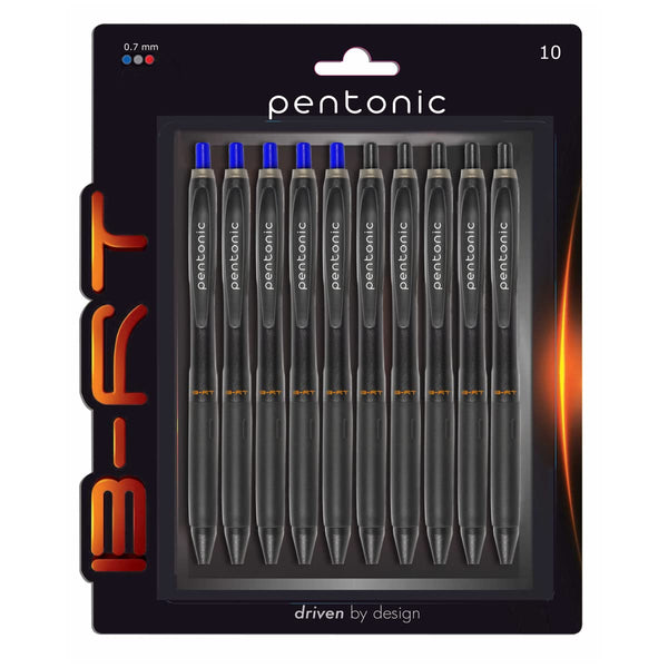 LINC Pentonic B-RT Ball Point Pen (Blue & Black, 10 Pcs Blister, Pack of 1)