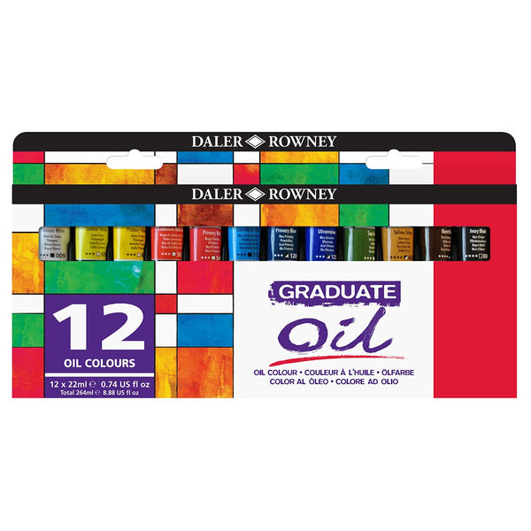 Daler-Rowney Graduate Oil Colour Paint Metal Tube Set (12x22ml)