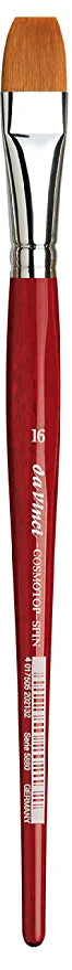 Da Vinci Cosmotop Spin Series 5880 Watercolour Flat Brushes Red Transparent Handle Size 16
