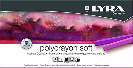LYRA GERMANY Polycrayons Soft Pastel Crayons Set (Assorted, Pack of 12)