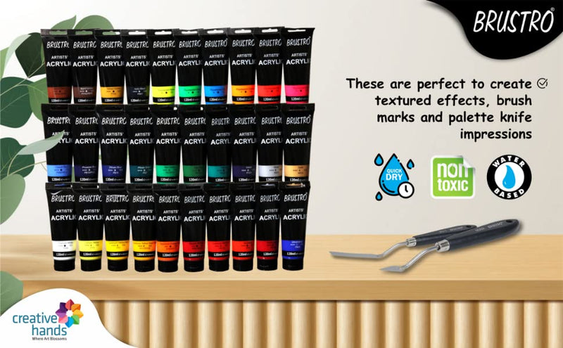 Brustro Artists Acrylic 120ml, 30 Shades (Complete Colour Range)