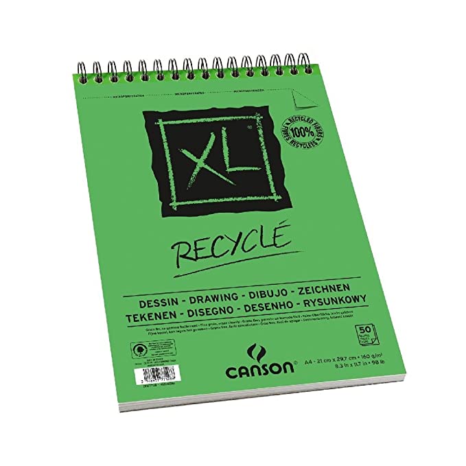 Canson XL Recycled 160 GSM 21x29.7cm, A4 Album of 50 Honeycomb Texture Sheets