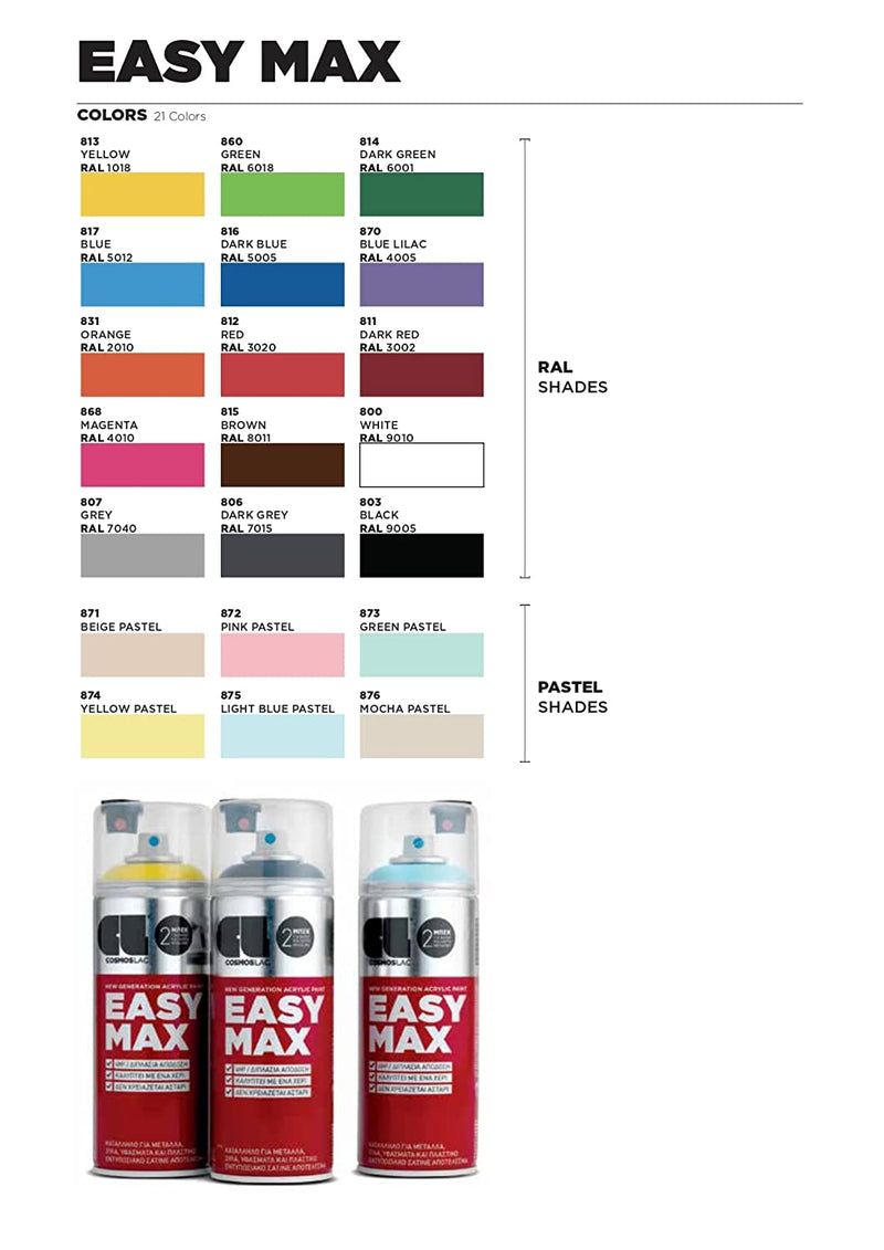 Easy Max RAL 9005 Black Acrylic Spray Paint