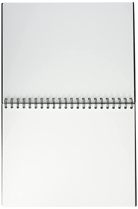 Canson Book Art One Spiral Notebook with Drawing Paper 100 GSM, 21.6x27.9cm, White (Pack of 80)