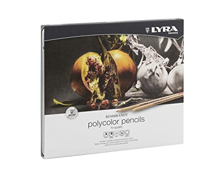 LYRA GERMANY Rembrandt Polycolor Art Pencil Set with Metal Case (Assorted, Pack of 24)