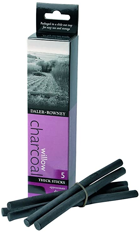 Daler-Rowney 5Pcs Willow Charcoal Thick Sticks (Pack of 1)
