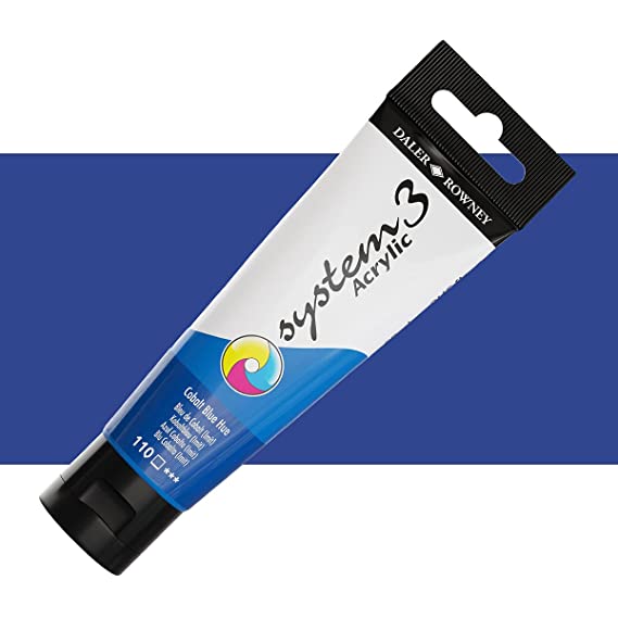 Daler-Rowney System3 Acrylic Colour Paint Plastic Tube (150ml, Cobalt Blue Hue-110), Pack of 1