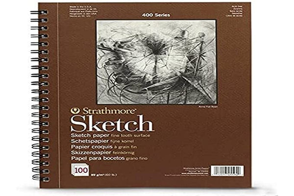 Strathmore 400 Series A5 Artist Sketch Pad | Heavyweight Fine Tooth Texture Acid Free Papers for Dry Media, Quick Studies & General Purpose | 89 GSM, 100 Sheets, 14.8 x 21 cm