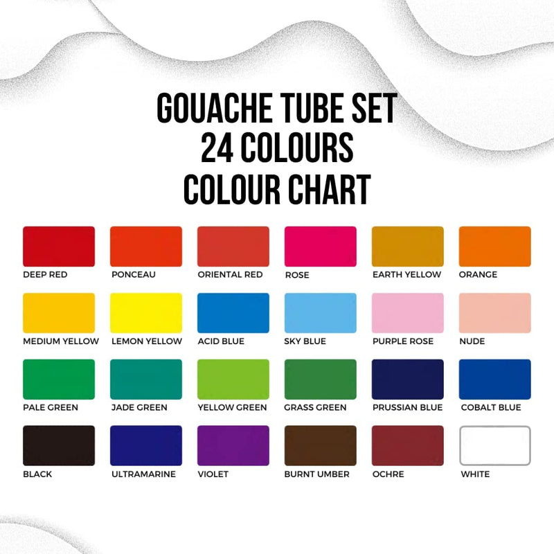 HIMI Gouache Paint Tube Set 12ml x 24 Colours