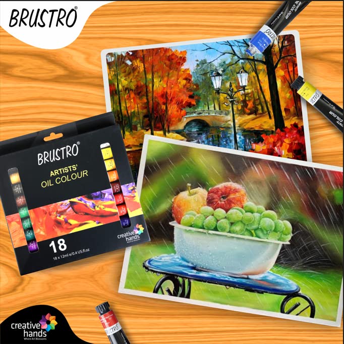 BRUSTRO Artists Oil Colour Set of 18 Colours X 12ML Tubes