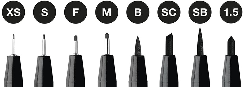Faber-Castell PITT Artist Pen Set - Pack of 8 (Black)
