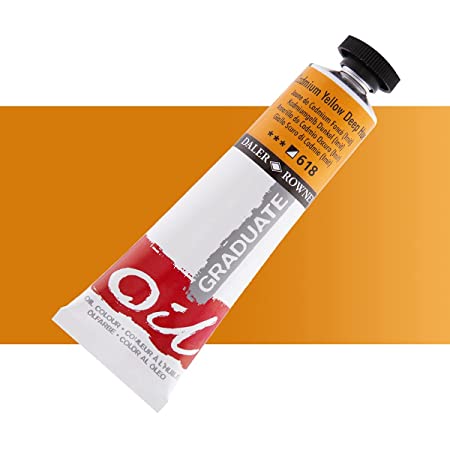 Daler-Rowney Graduate Oil Colour Paint Metal Tube (200ml, Cadmium Yellow Deep Hue-618) Pack of 1