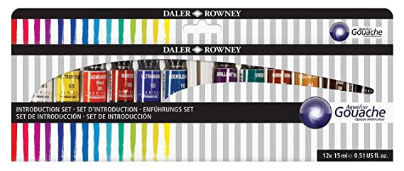 Daler-Rowney Aquafine Gouache Opaque Watercolour Set (12 x 15ml Tubes)