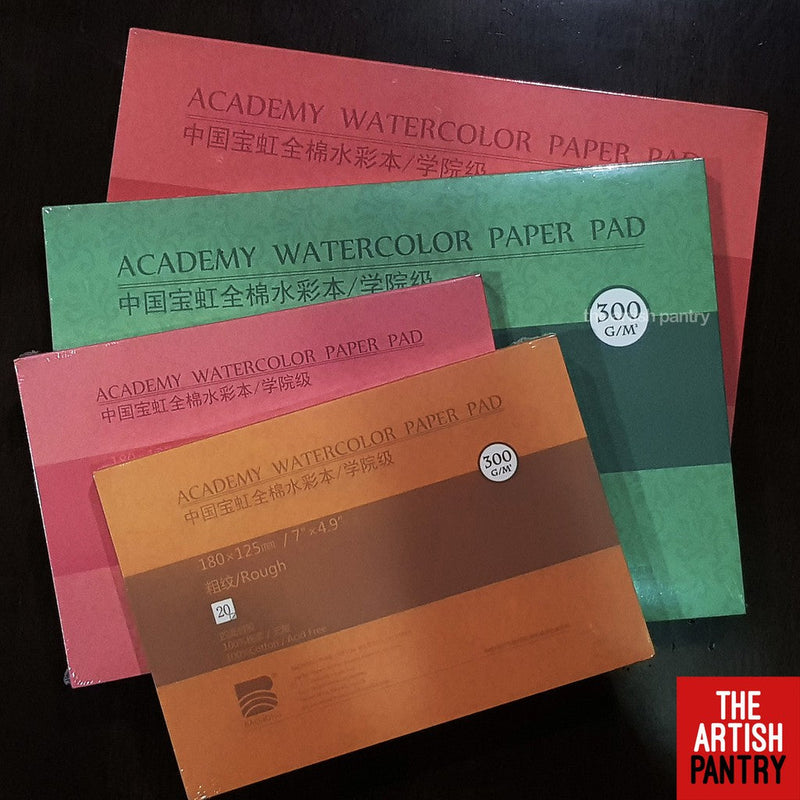 BAOHONG ACADEMY WATERCOLOR PAPER PAD 310X210MM (12 X 8 INCH) HOT PRESSED  - KDS Art Store