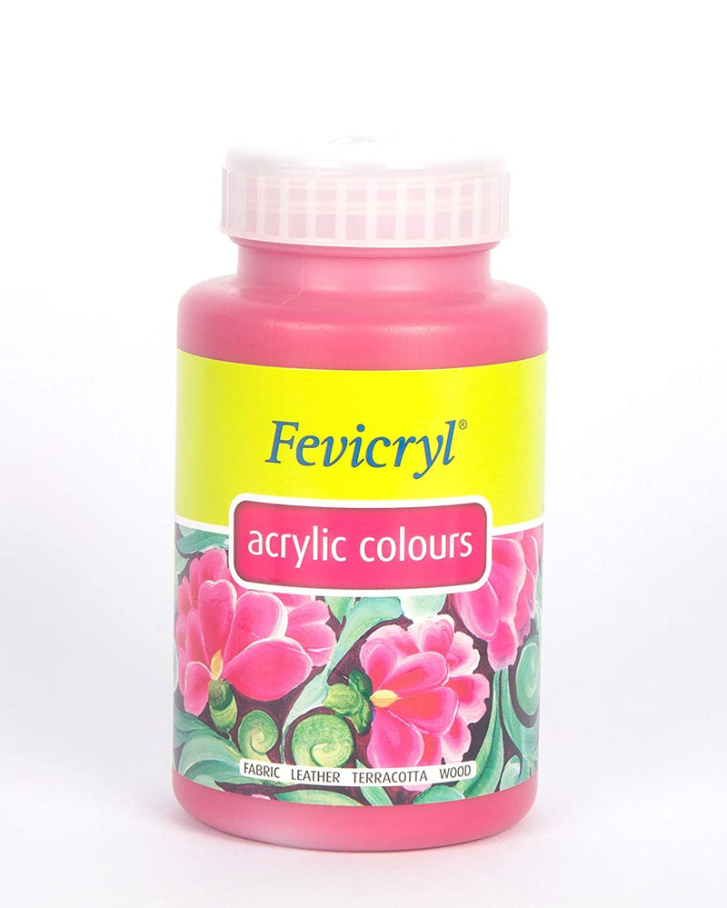 Pidilite Fevicryl Acrylic Colour Magenta Pink, 500 ml for Art and Craft Paint, Canvas, Wood, Leather, Earthenware, Metal