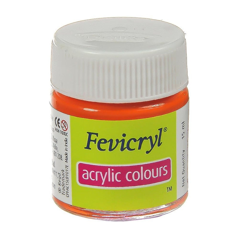 Fevicryl Fabric Acrylic Colour 15 ml No-17 Orange, Pack of 2