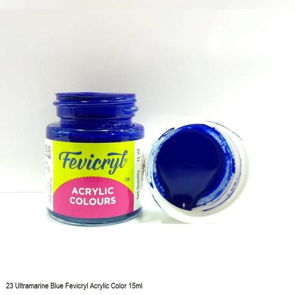 Fevicryl Fabric Acrylic Colour 15ml No-23 Ultramarine Blue, Pack of 2