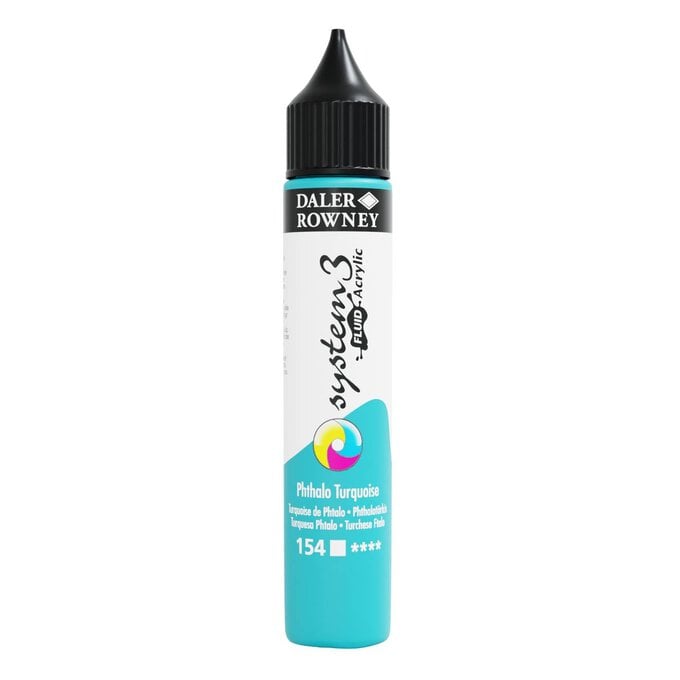 Daler Rowney System3 Fluid 29.5ML Phthalo Turquoise (Pack of 1)